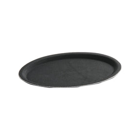 Tava servire ovala, Hendi, poliester armat cu fibra de sticla, neagra, 21x29 cm