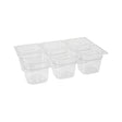 Tava Gastronorm GN 1/6 65 mm 1 lt - policarbonat transparent, Hendi, rezistenta la temperature -40 gr. Celsius/ 110 gr. Celsius