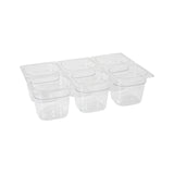Tava Gastronorm GN 1/6 65 mm 1 lt - policarbonat transparent, Hendi, rezistenta la temperature -40 gr. Celsius/ 110 gr. Celsius