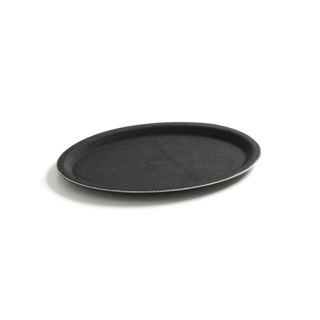 Tava servire ovala, 16x23 cm, Hendi, poliester armat cu fibra de sticla, suprafata anti-alunecare, neagra