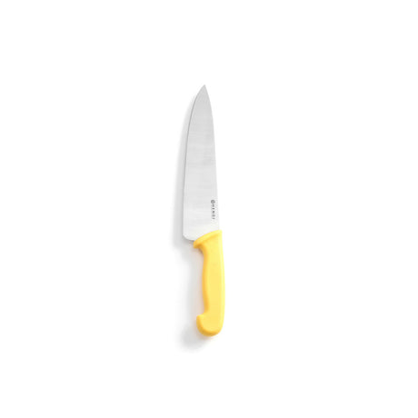 Cutitul bucatarului, 24/38.5 cm, lama inox grosime 2.5 mm, maner galben, respecta normele de igiena HACCP, Hendi, potrivit si pentru uz profesional