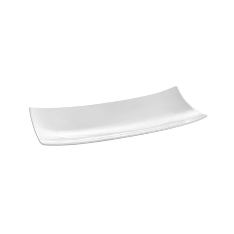 Farfurie portelan alb termorezistent Bark, Hendi, 35.2x14.6x4 cm, forma dreptunghiulara