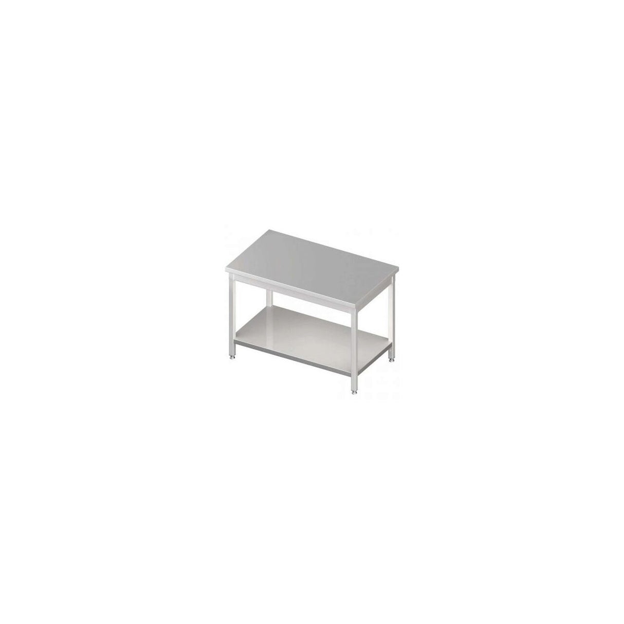 Masa de lucru centrala cu polita, Hendi, inox, 1400x600x(H)850 mm, blat de lucru si polita inferioara ranforsate