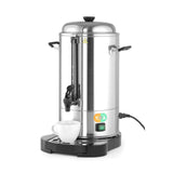 Percolator / cafetiera profesionala, 6lt, Hendi, cu pereti dubli din inox, 1500W, diam. 241x (H)480 mm, robinet anti-picurare, temperatura ajustabila pana la 100 C, filtru incorporat pentru cafea macinata