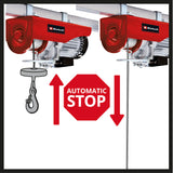 Einhell elektromos emelő TC-EH 600 (1050 W, teherbírás vezetőgörgő nélkül 300 kg 18 m-ig / vezetőgörgővel 600 kg 9 m-ig, 18 m kábel, Ø 4,5 mm, biztonsági berendezéssel a rakodóhorogon