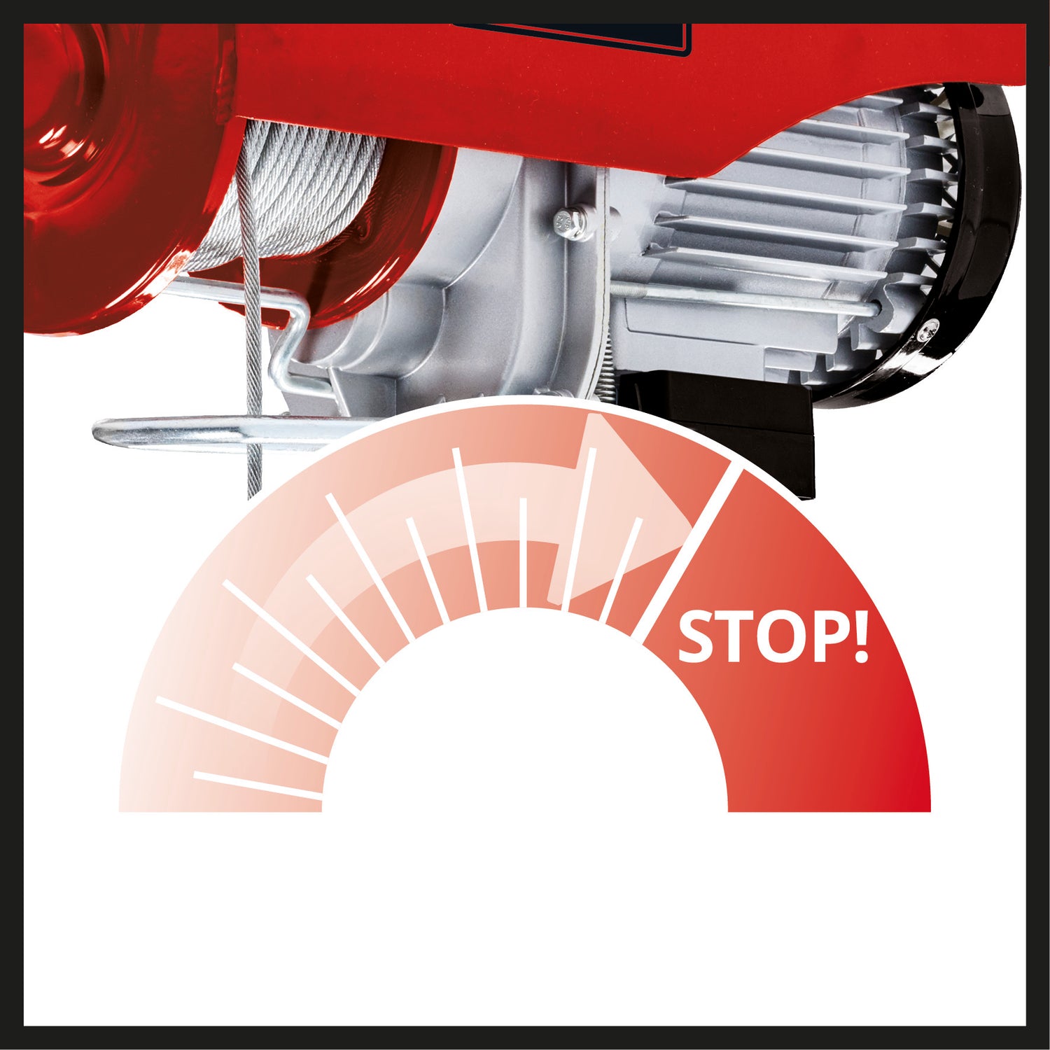 Palan electric Einhell TC-EH 600 (1.050 W, capacitate de incarcare fara rola de ghidare 300 kg pana la 18 m / cu rola de ghidare 600 kg pana la 9 m, cablu de 18 m, Ø 4,5 mm, incl. dispozitiv de siguranta pe carligul de incarcare