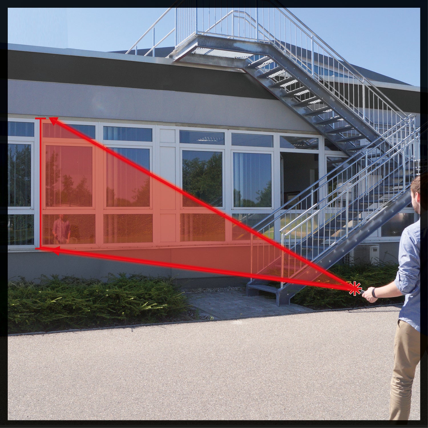 Telemetru laser Einhell TC-LD 50, pana la 50 m, marginea frontala/marginea spate sau placa de oprire ca nivele de referinta, functie Pitagora si de inclinare