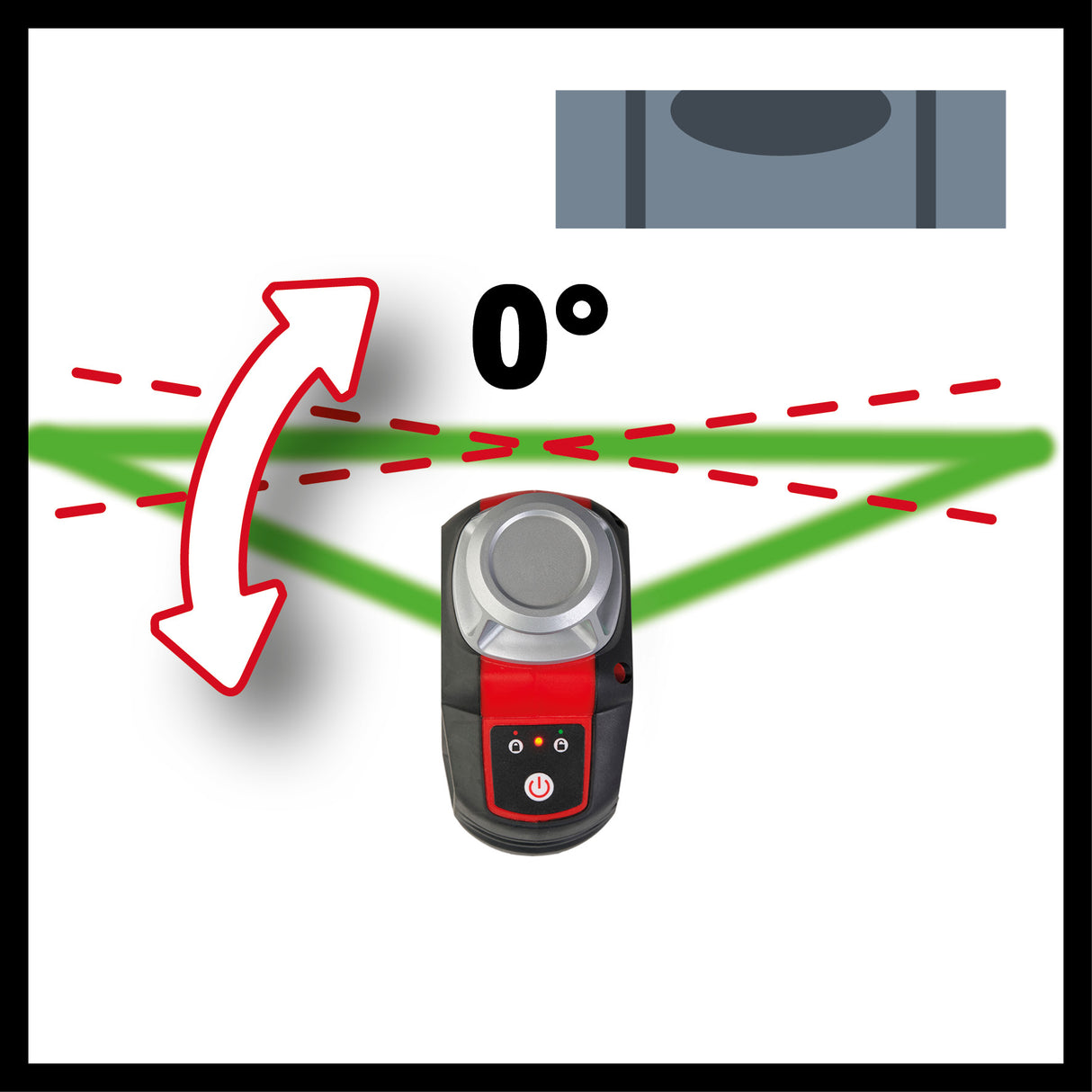 Laser cu linii in cruce Einhell TC-LL 360 G, autonivelare, linii laser verzi orizontale/verticale, nivela digitala, filet pentru trepied de 1/4", inclusiv husa si suport de montare pe perete