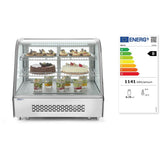 Vitrina rece pt prezentare, 120 lt, interval temp. 0-6 gr C, 160 W, corp inox, ARKTIC by Hendi, 707x570x(H)680mm, Clasa energetica B