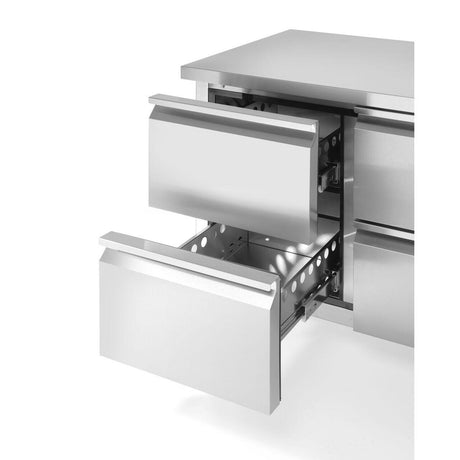 Masa frigorifica cu 4 sertare si unitate laterala, Arktic, Profi Line, 230V/250W, 1360x700x(H)858mm