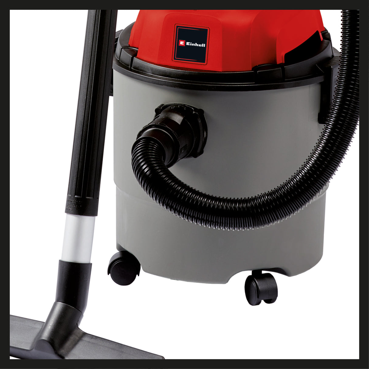 Aspirator umed/uscat Einhell TC-VC 1815 1250 W, 180 mbar, rezervor robust din plastic de 15 litri, racord de suflare, 4 roti, suport pentru accesorii, incl. furtun de aspirare, duze + filtre