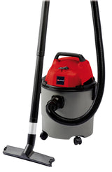 Aspirator umed/uscat Einhell TC-VC 1815 1250 W, 180 mbar, rezervor robust din plastic de 15 litri, racord de suflare, 4 roti, suport pentru accesorii, incl. furtun de aspirare, duze + filtre