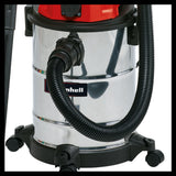 Aspirator umed/uscat Einhell TC-VC 1820 SA (1.250 W, rezervor din otel inoxidabil de 20 l, racord de suflare, suport pentru accesorii, mufa cuplaj automat, furtun de aspirare, duze + filtru