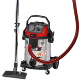Einhell TE-VC 2025 SACL nedves/száraz porszívó, L porvédelmi osztály, &gt;1 mg/m³ OEL értékű porszemcsékhez, 25 literes rozsdamentes acél tartály, szűrőtisztító rendszer, fúvókákkal és szűrővel együtt