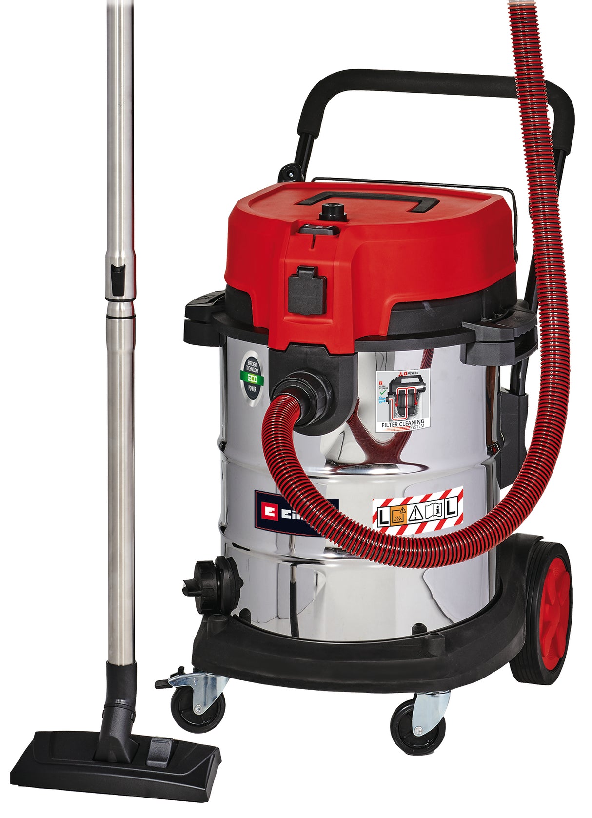 Aspirator umed/uscat Einhell TE-VC 2350 SACL, 1.600 W, clasa de protectie la praf L, sistem de curatare a filtrului, putere de aspirare 230 mbar, recipient din otel inoxidabil de 50 l