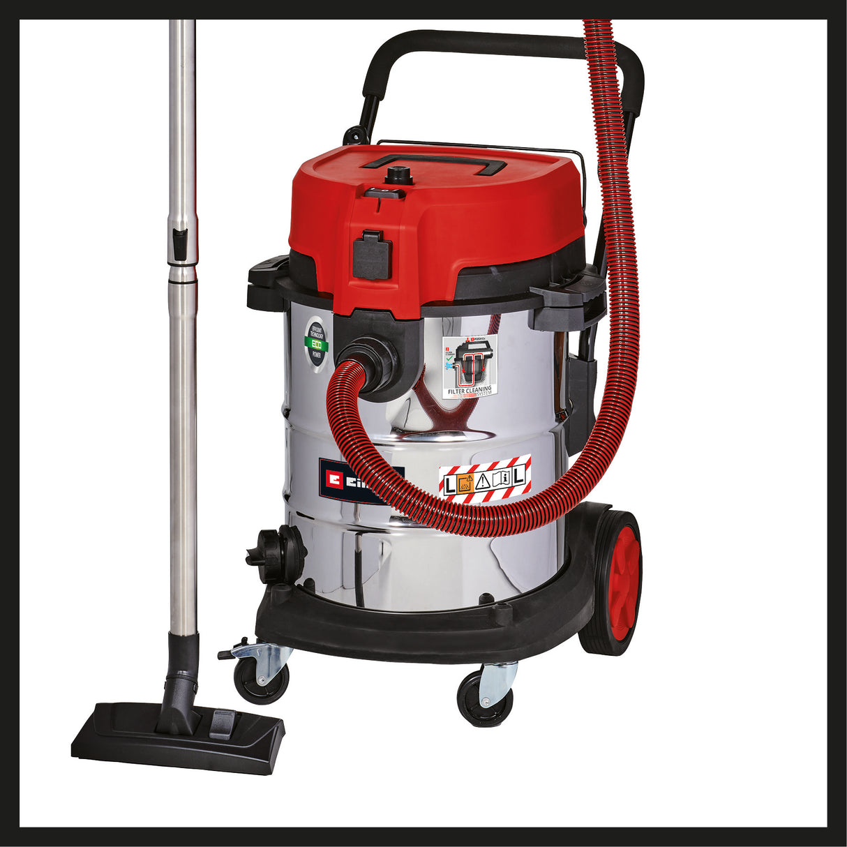 Aspirator umed/uscat Einhell TE-VC 2350 SACL, 1.600 W, clasa de protectie la praf L, sistem de curatare a filtrului, putere de aspirare 230 mbar, recipient din otel inoxidabil de 50 l