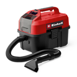 Aspirator umed/uscat pe acumulator Einhell TE-VC 18/10 Li-Solo Power X-Change 18 V, rezervor de 10 L, incl. furtun de 2 m, duza pentru spatii inguste/perie + duza pentru tapiterie/universala, fara acumulator