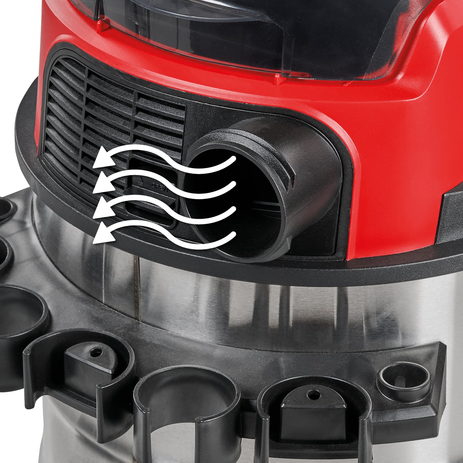 Aspirator umed/uscat pe acumulator Einhell TE-VC 36/25 Li S-Solo Power X-Change (36 V, recipient din otel inoxidabil de 25 L, capacitate de aspirare de 150 mbar, incl. selectie de filtre si duze, fara acumulator