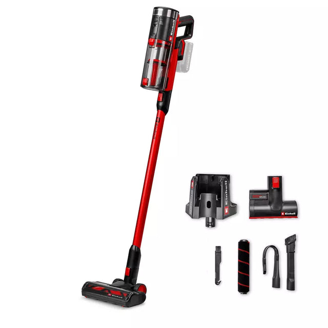 Aspirator vertical fara fir Einhell TE-SV 18/270 Li BL-Solo PXC,18 V, Brushless, 270 mbar, fara sac, 3 moduri de putere, sistem de filtrare in 3 etape, incl. accesorii, fara baterie - imagine 1