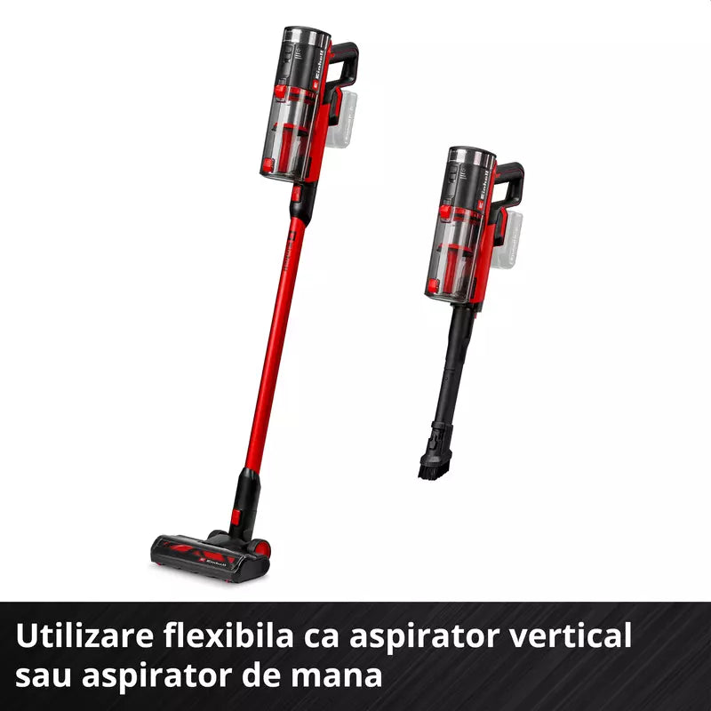 Aspirator vertical fara fir Einhell TE-SV 18/270 Li BL-Solo PXC,18 V, Brushless, 270 mbar, fara sac, 3 moduri de putere, sistem de filtrare in 3 etape, incl. accesorii, fara baterie - imagine 10