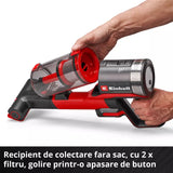 Aspirator vertical fara fir Einhell TE-SV 18/270 Li BL-Solo PXC,18 V, Brushless, 270 mbar, fara sac, 3 moduri de putere, sistem de filtrare in 3 etape, incl. accesorii, fara baterie - imagine 11