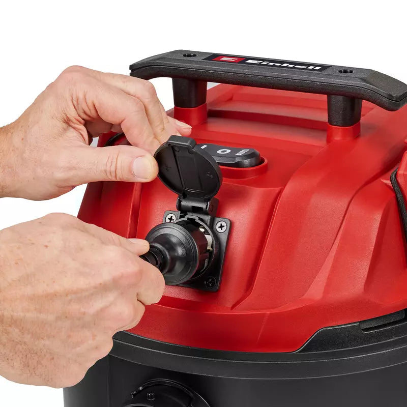 Aspirator umed/uscat Einhell TC-VC 2555 A,850 W, putere aspirare 180 mbar, priza automata, recipient 25 L, maner transport, inclusiv duze, filtre si sac colectare - imagine 4