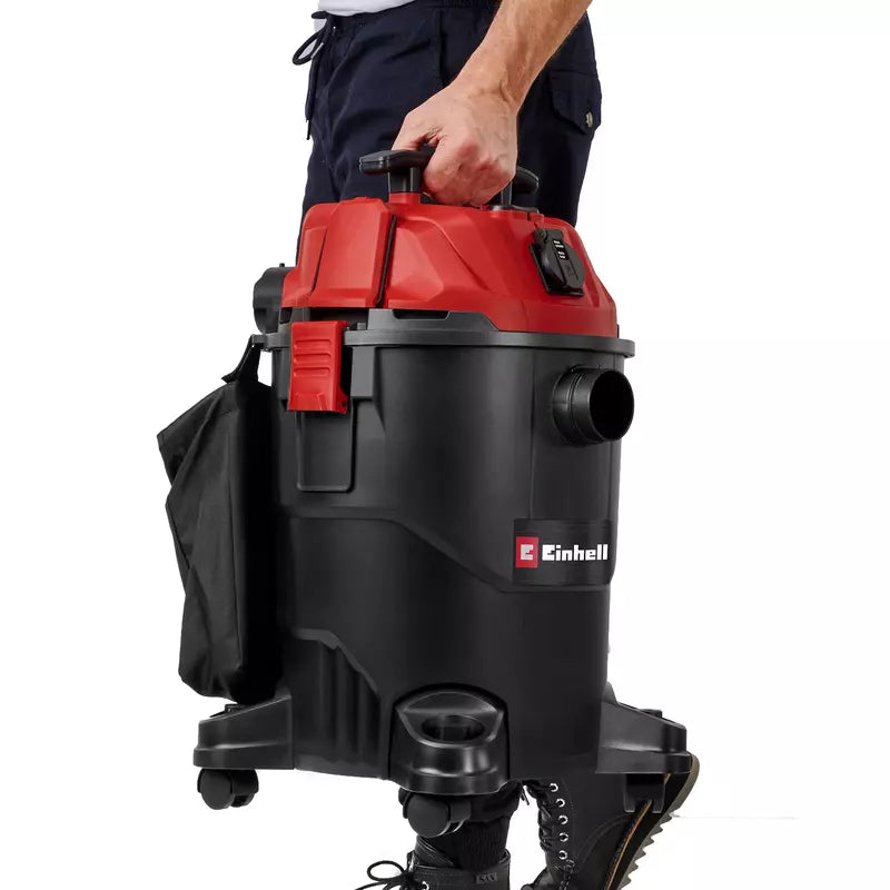 Aspirator umed/uscat Einhell TC-VC 2555 A,850 W, putere aspirare 180 mbar, priza automata, recipient 25 L, maner transport, inclusiv duze, filtre si sac colectare - imagine 5