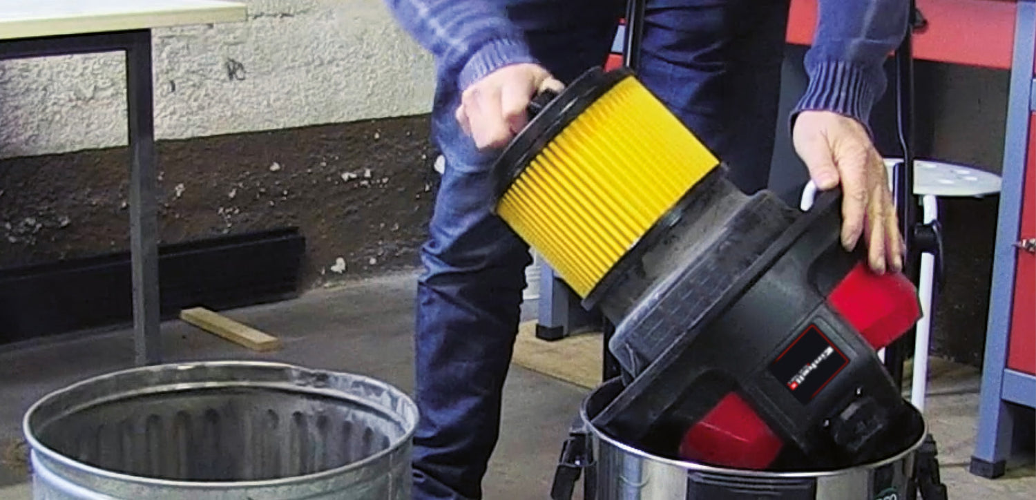 Eredeti Einhell redőzött szűrő csavaros kupakkal (tartozék nedves és száraz porszívókhoz, Ø 150 mm, kompatibilis az Einhell nedves és száraz porszívóival, kiszűri a port és védi a motort)