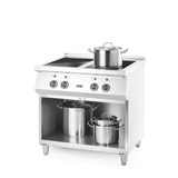 Masina de gatit cu inductie, 4 arzatoare, spatiu depozitare,17000 W,Hendi, 800x700x(H)870mm