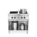 Masina de gatit cu inductie, 4 arzatoare, spatiu depozitare,17000 W,Hendi, 800x700x(H)870mm