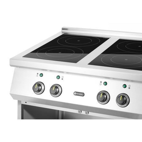 Masina de gatit cu inductie, 4 arzatoare, spatiu depozitare,17000 W,Hendi, 800x700x(H)870mm