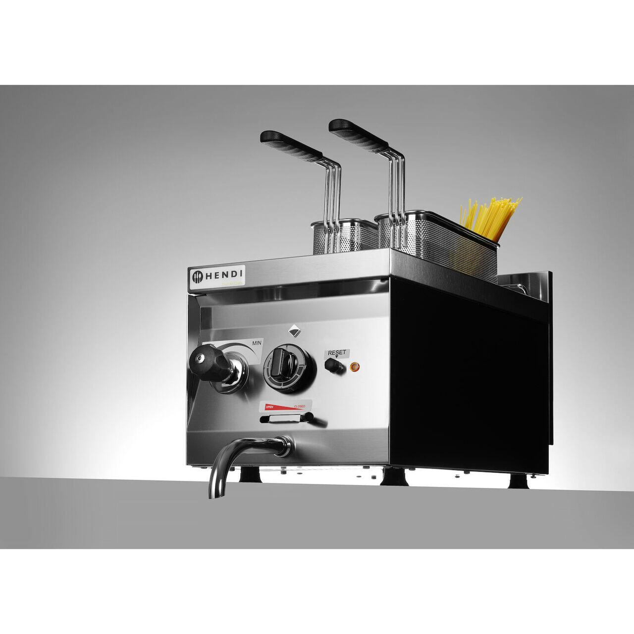 Aparat de gatit paste Hendi, capacitate 10L, cu scurgere, 230V/3500w, 330x600x(H)38mm