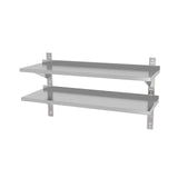 Raft de perete dublu reglabil, cu doua suporturi din otel, HENDI, 1000x300x(H)600mm
