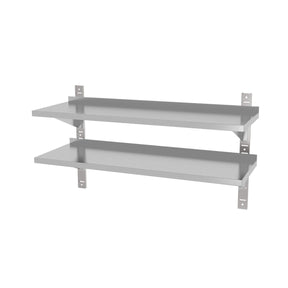 Raft de perete dublu reglabil, cu doua suporturi din otel, HENDI, 1000x300x(H)600mm