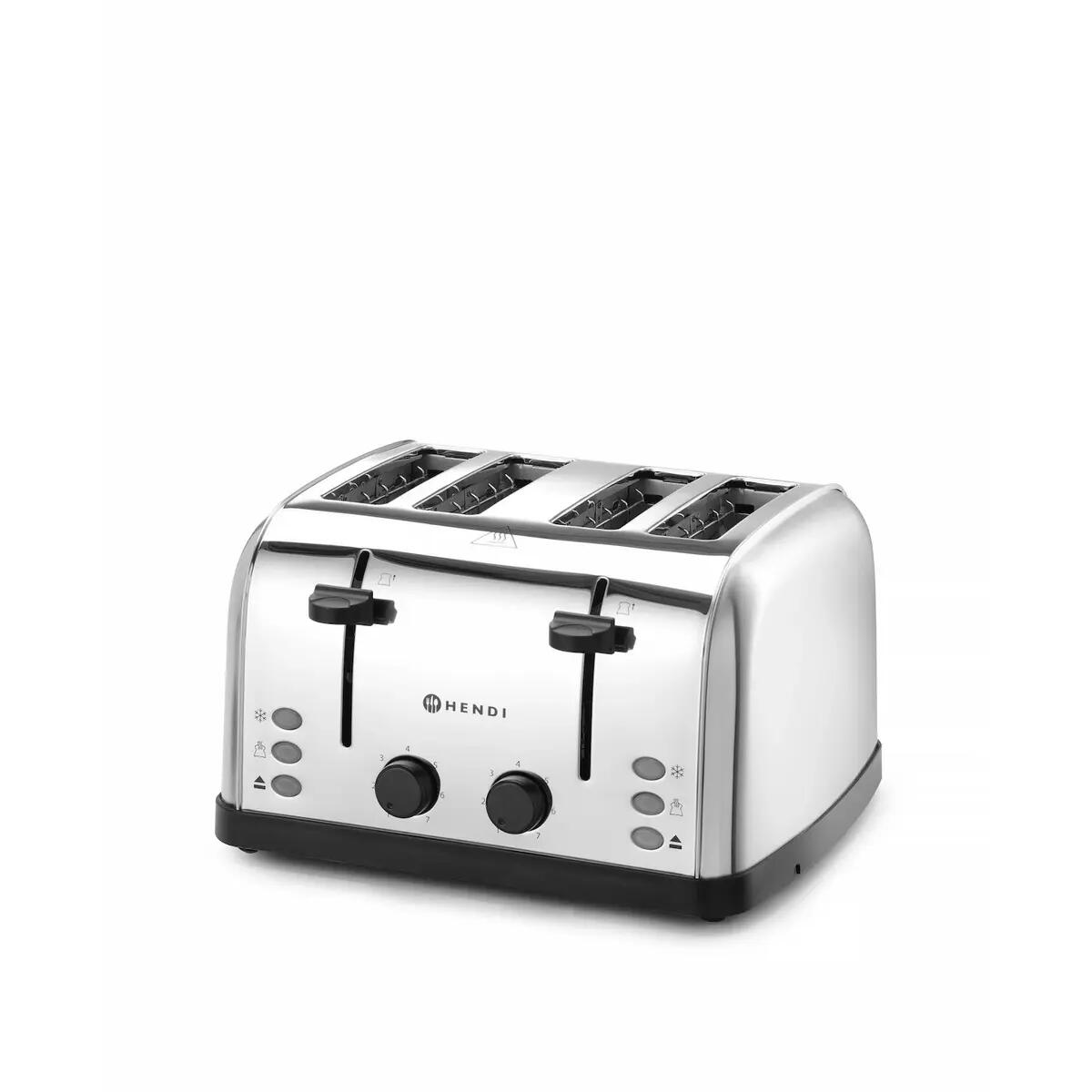 Prajitor paine, 4 felii, inox, 240V/1500w, 295x335x(H)180mm