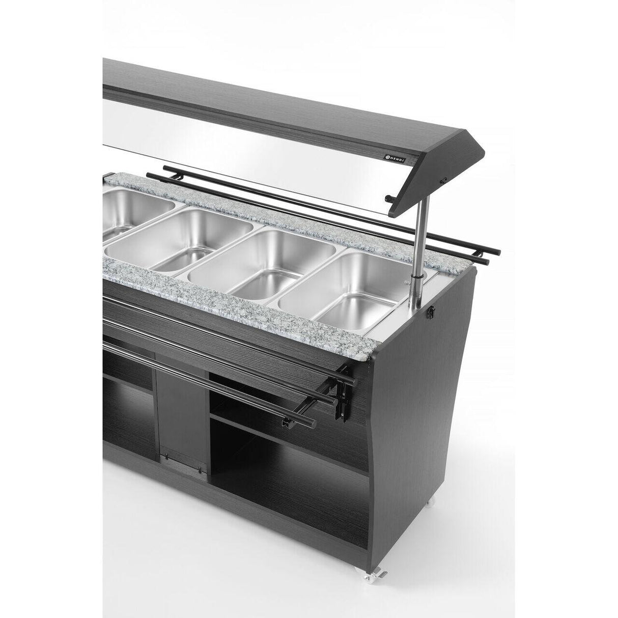 Carucior incalzire GN1/1 pentru bufet Hendi, capacitate 1490L, 2000w, 1490x765x(H)1370mm