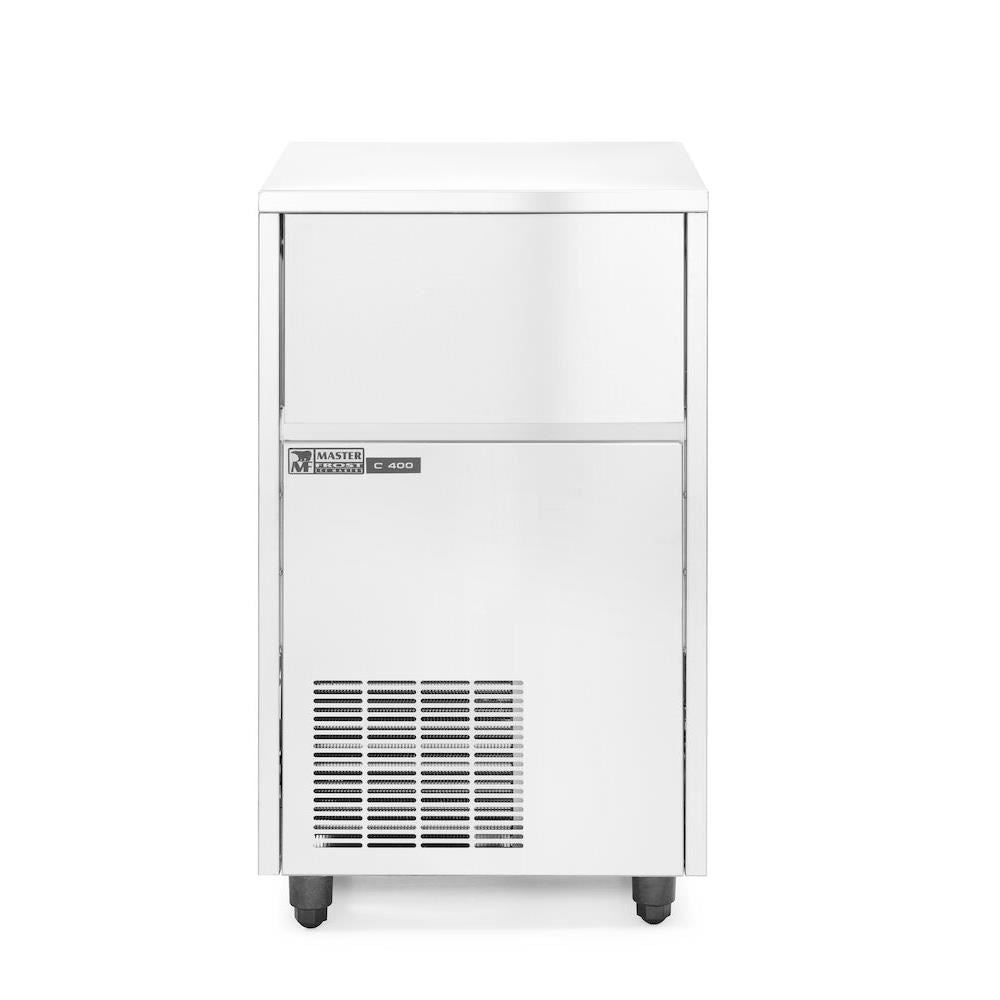 Masina cuburi de gheata, Master Frost & Hendi, otel inoxidabil, 40 kg/24 h, cub forma tip glont / 18 gr, 230 V/575 W, 480x580x(H)750 mm