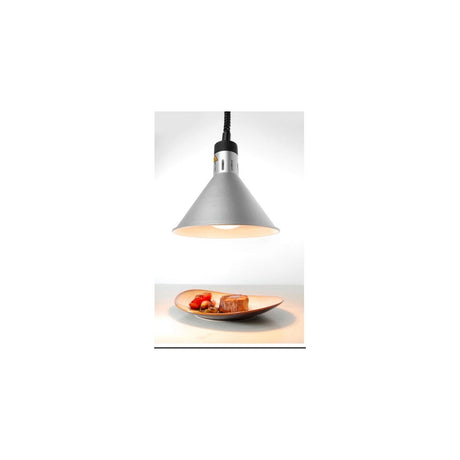 Lampa de caldura conica, argintie ø275x(H)250 mm, 230V, 250W