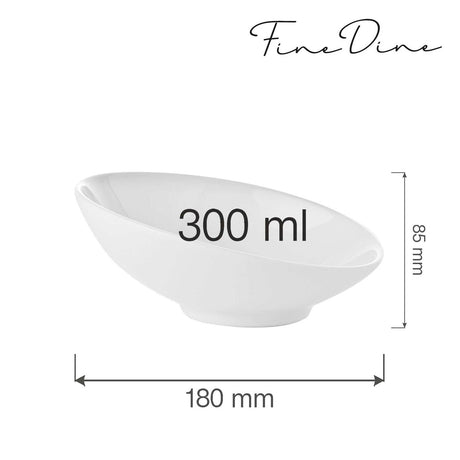Bol inclinat Bianco, 300ml, Fine Dine
