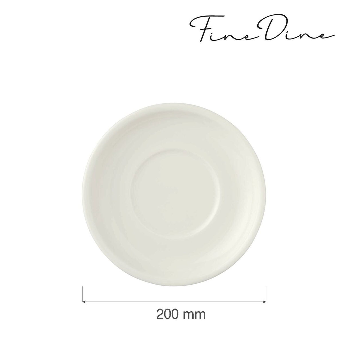 Farfurie pentru sosiera dressing, Fine Dine,  Crema 200 mm