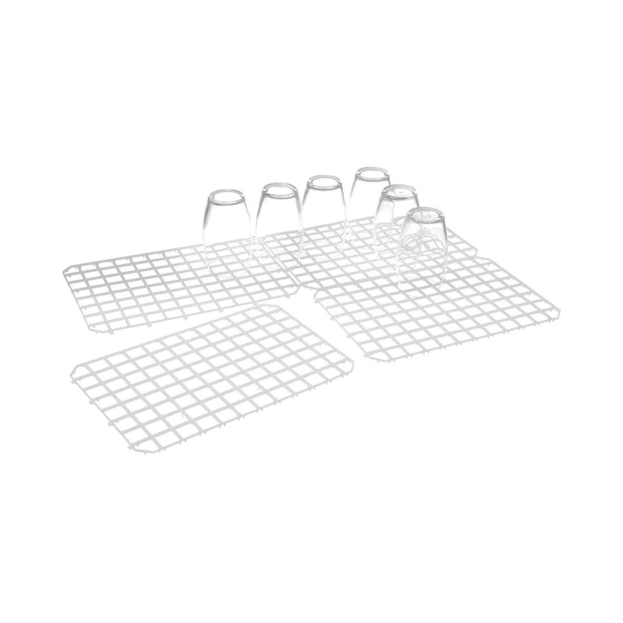 Set 5 bucati suport pentru scurgere pahare 313x209 mm, interconectabile, Hendi