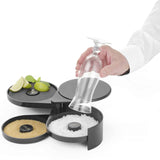 Set decorare margine pahare cocktail cu 3 zone pt zahar, sare si lime - - 200x160x(H)75 mm - plastic ABS - Hendi