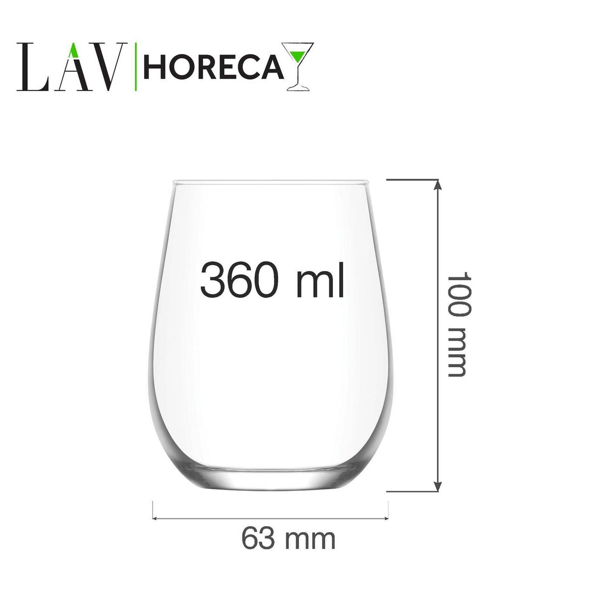 Pahar Paris, 360ml, LAV
