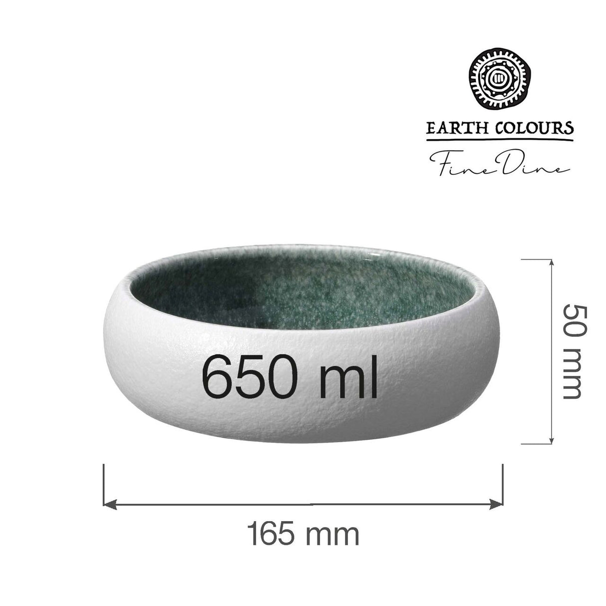 Bol Goro White Green 165 mm, 650 ml Fine Dine