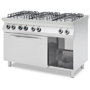 Masina de gatiti cu 6 arzatoare gaz si cuptor electric GN 1/1, HENDI Smart, 230V/3000W, 25500kW,1200x700x(H)900mm