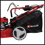 Masina de tuns iarba pe benzina Einhell GC-PM 51/3 S HW-E Li,2.7 kW, motor in 4 timpi cu 1 cilindru, roti mari, pornire cu sfoara, functie pornire electrica, inclusiv baterie 2.0 Ah si incarcator - imagine 5