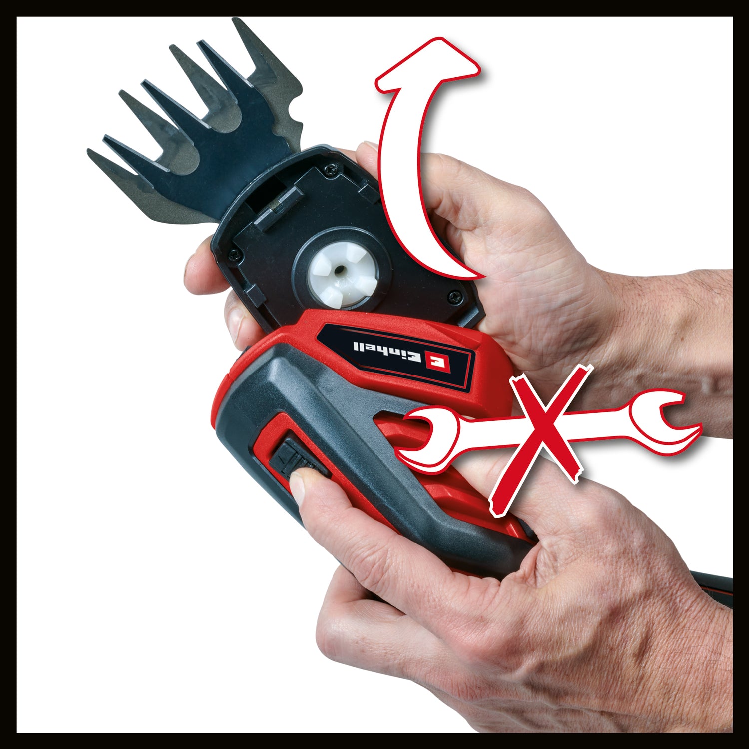 Einhell GC-CG 3.6/70 Li WT akkus gyep- és bokorvágó (3,6 V, 2,0 Ah Li-ion akkumulátor, 70 mm-es fűnyírókés, 110 mm-es bokorvágókés, töltőkábel mellékelve)