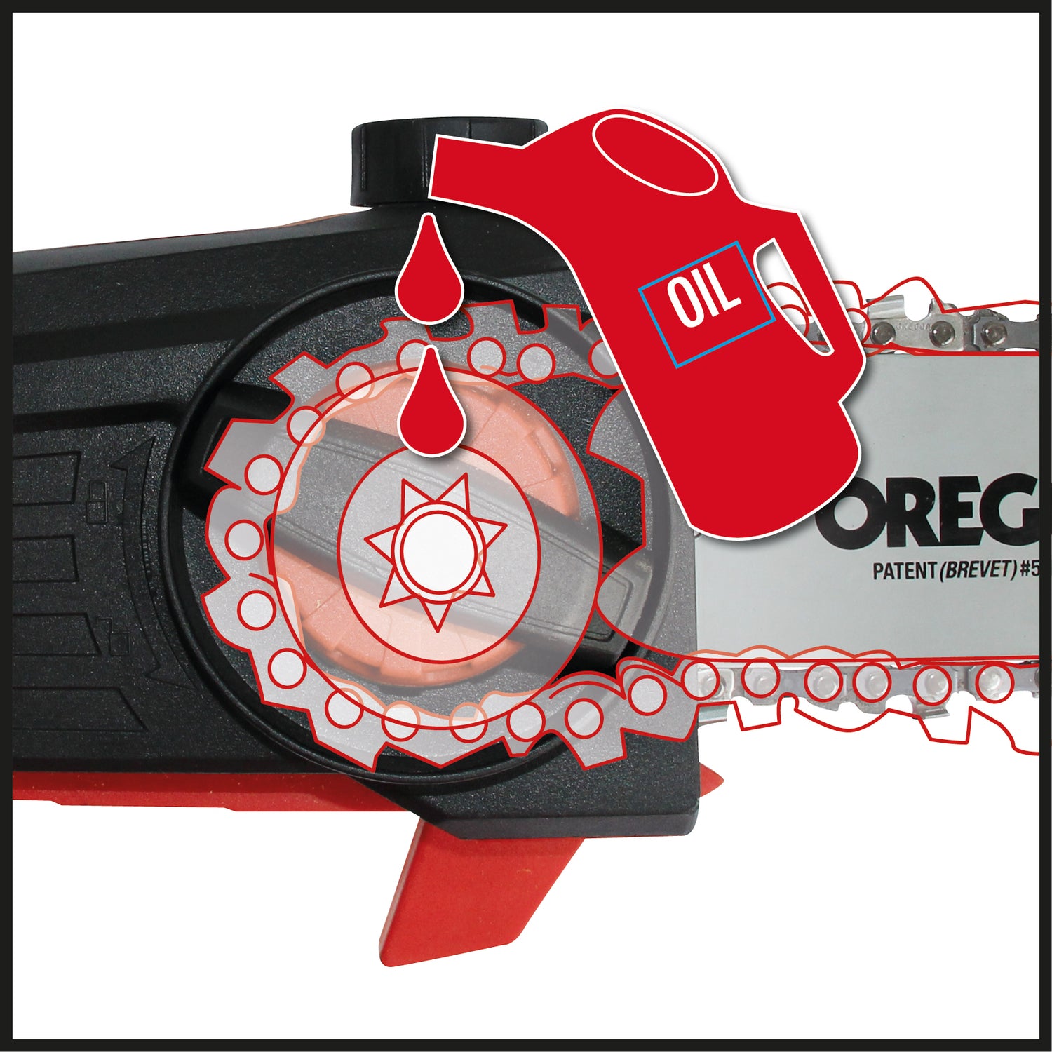 Atasament original Einhell pentru trimmer de gard viu (accesoriu potrivit pentru trimmere de gard viu telescopice fara cablu GE-HH 18/45 Li T, lungime de taiere 17 cm, lubrifiere automata a lantului)