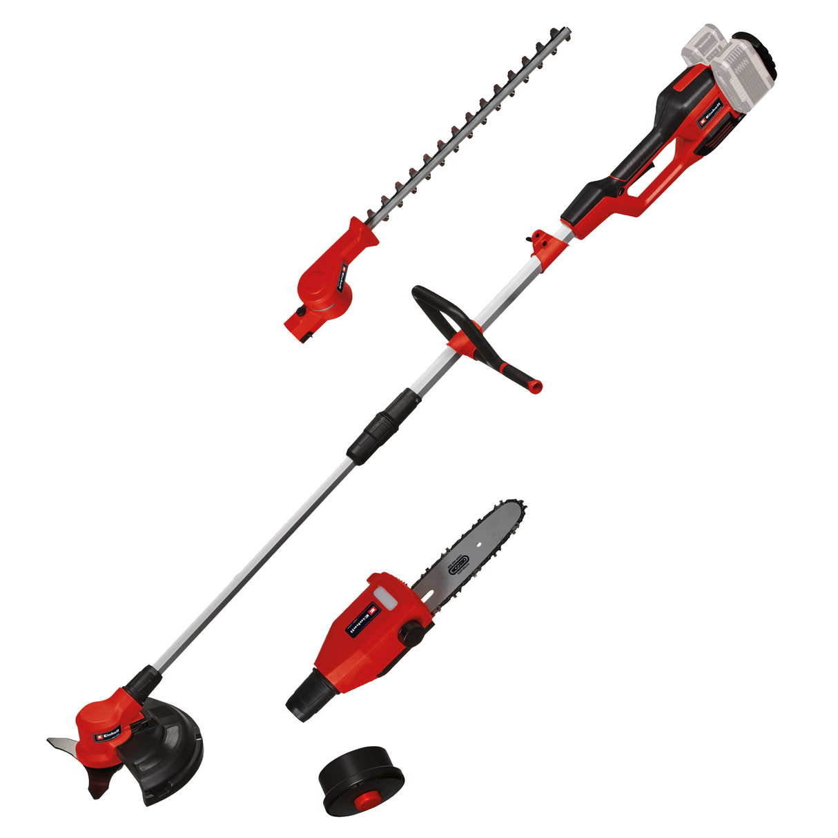 Einhell GE-LM 36/4 az 1-ben Li-Solo Power X-Change akkus multifunkciós szerszám, lítium-ion akkumulátorral, 4 az 1-ben - sövényvágó, láncfűrész, fűnyíró, szegélynyíró, akkumulátor és töltő nélkül
