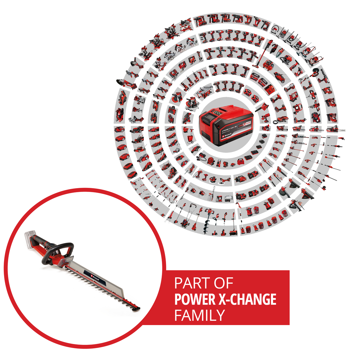 Einhell Professional GP-CH 18/61 Li BL-Solo Power X-Change akkus sövényvágó (18 V, kefe nélküli, vágási hossz 61 cm, blokkolásgátló rendszer, fedéllel, akkumulátor nélkül)